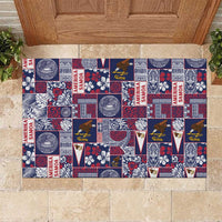 Manuia le Kerisimasi American Samoa Rubber Doormat Pacific Patchwork Xmas Vibes - Polynesian Pride