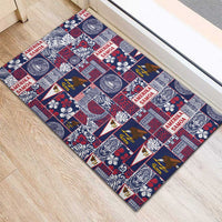 Manuia le Kerisimasi American Samoa Rubber Doormat Pacific Patchwork Xmas Vibes - Polynesian Pride