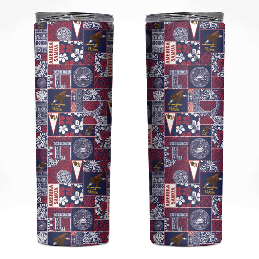 Manuia le Kerisimasi American Samoa Skinny Tumbler Pacific Patchwork Xmas Vibes - Polynesian Pride