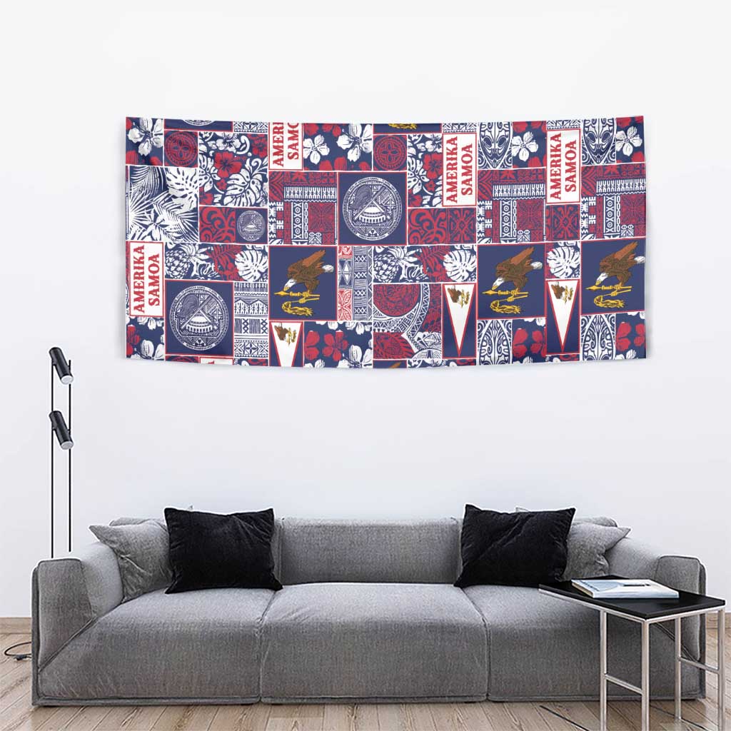 Manuia le Kerisimasi American Samoa Tapestry Pacific Patchwork Xmas Vibes - Polynesian Pride