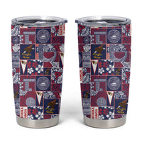 Manuia le Kerisimasi American Samoa Tumbler Cup Pacific Patchwork Xmas Vibes - Polynesian Pride