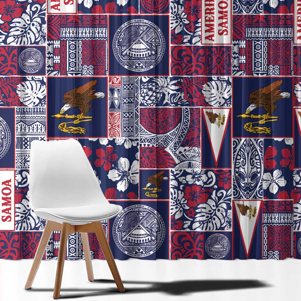 Manuia le Kerisimasi American Samoa Window Curtain Pacific Patchwork Xmas Vibes - Polynesian Pride