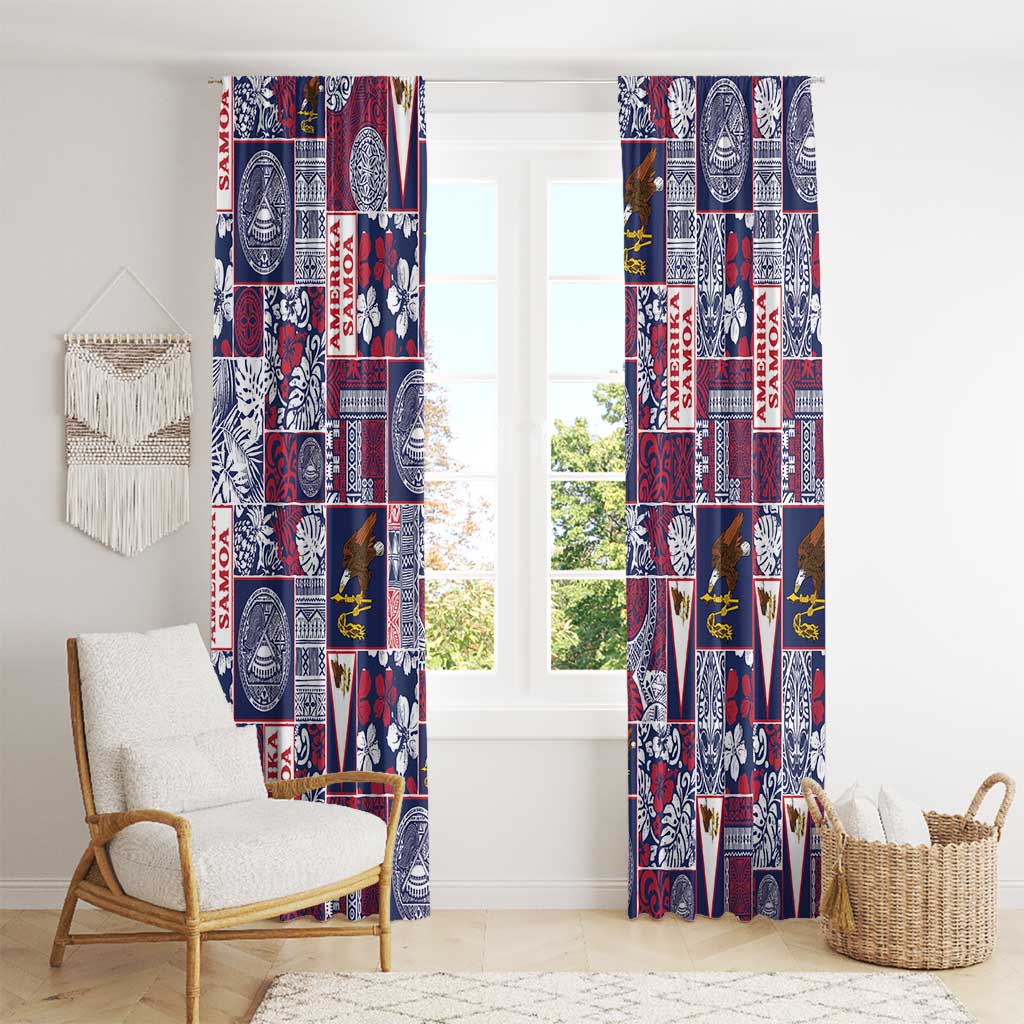 Manuia le Kerisimasi American Samoa Window Curtain Pacific Patchwork Xmas Vibes - Polynesian Pride