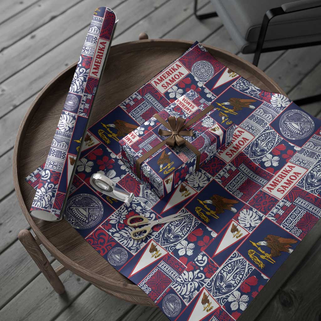Manuia le Kerisimasi American Samoa Wrapping Paper Pacific Patchwork Xmas Vibes - Polynesian Pride