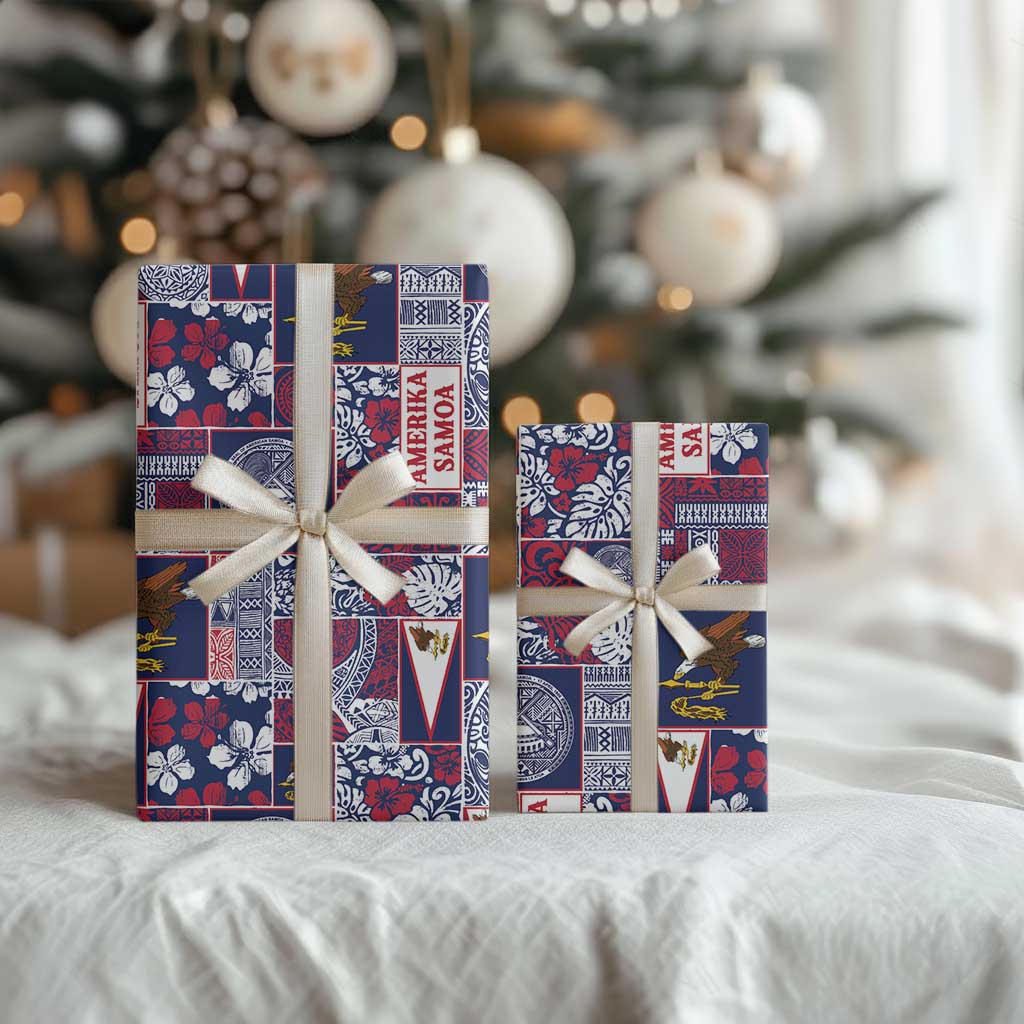 Manuia le Kerisimasi American Samoa Wrapping Paper Pacific Patchwork Xmas Vibes - Polynesian Pride