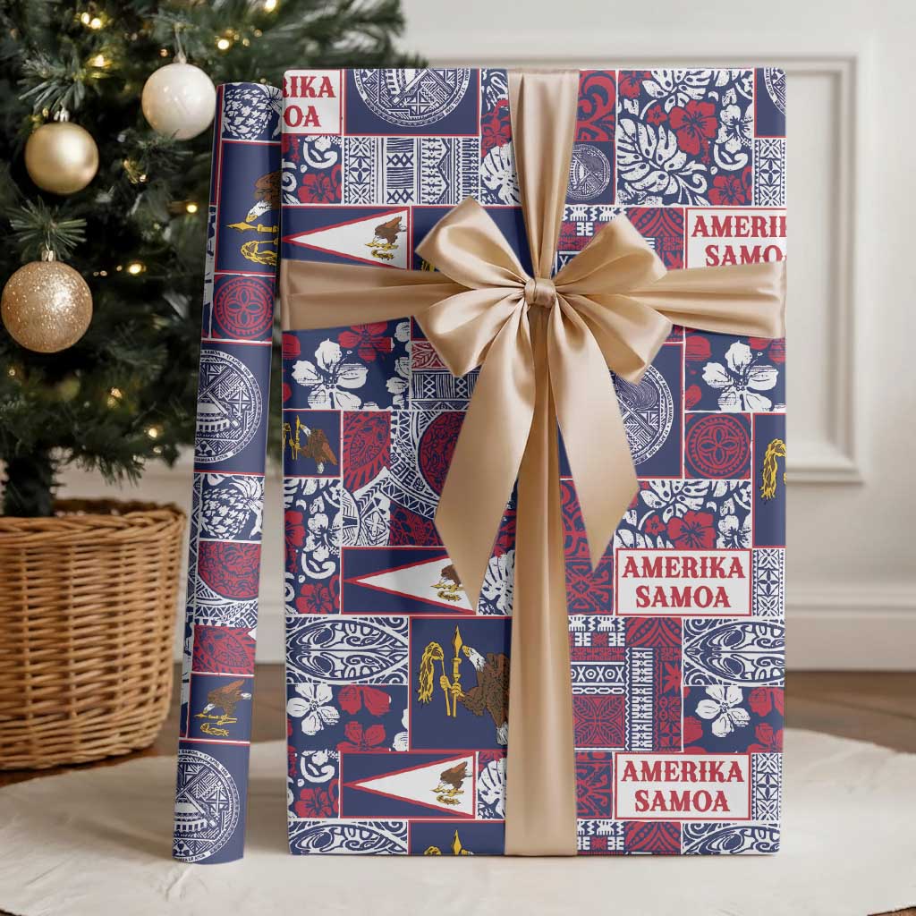 Manuia le Kerisimasi American Samoa Wrapping Paper Pacific Patchwork Xmas Vibes - Polynesian Pride
