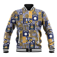 Ekamawir omo Nauru Baseball Jacket Pacific Patchwork Xmas Vibes - Polynesian Pride