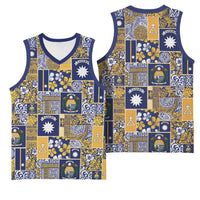 Ekamawir omo Nauru Basketball Jersey Pacific Patchwork Xmas Vibes - Polynesian Pride