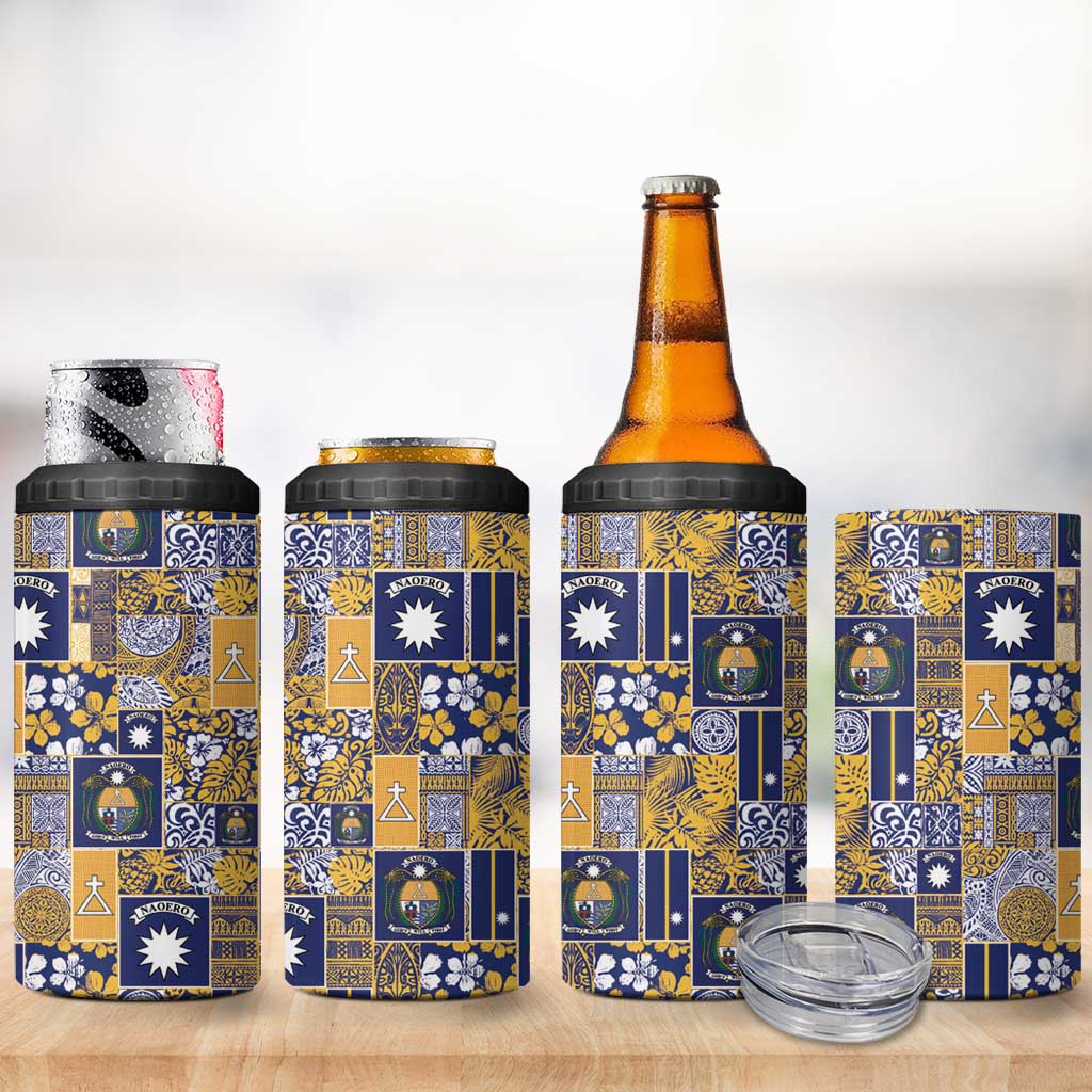 Ekamawir omo Nauru 4 in 1 Can Cooler Tumbler Pacific Patchwork Xmas Vibes - Polynesian Pride