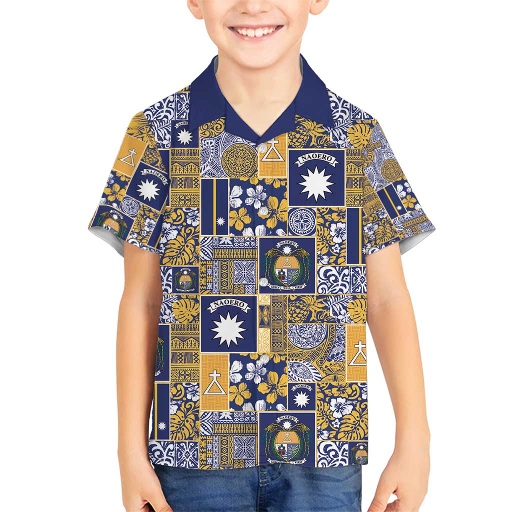 Ekamawir omo Nauru Family Matching Long Sleeve Bodycon Dress and Hawaiian Shirt Pacific Patchwork Xmas Vibes - Polynesian Pride