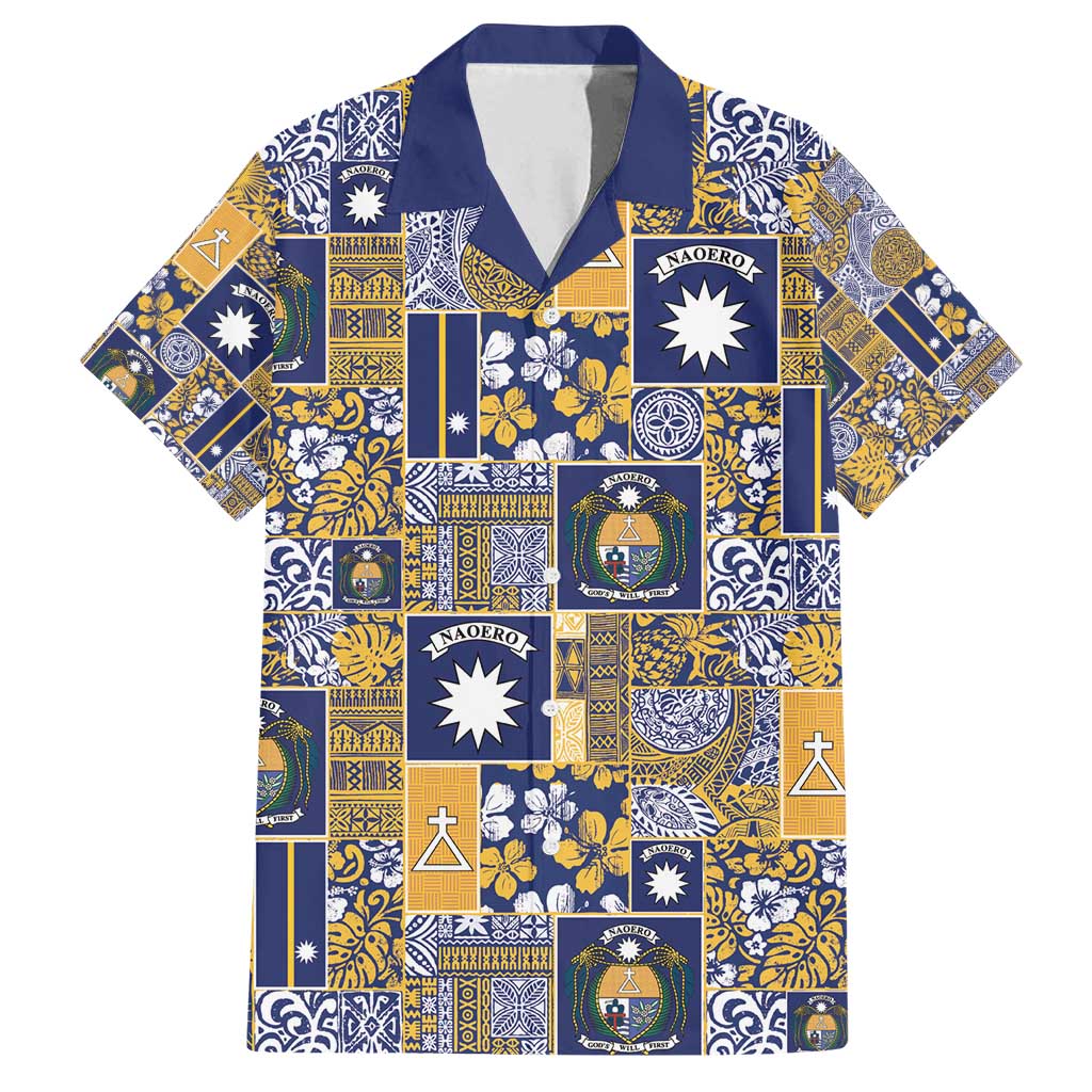 Ekamawir omo Nauru Family Matching Off Shoulder Maxi Dress and Hawaiian Shirt Pacific Patchwork Xmas Vibes - Polynesian Pride