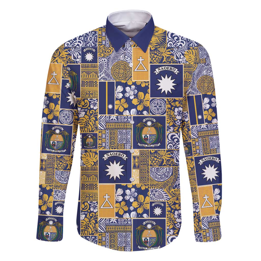 Ekamawir omo Nauru Family Matching Off Shoulder Short Dress and Hawaiian Shirt Pacific Patchwork Xmas Vibes - Polynesian Pride