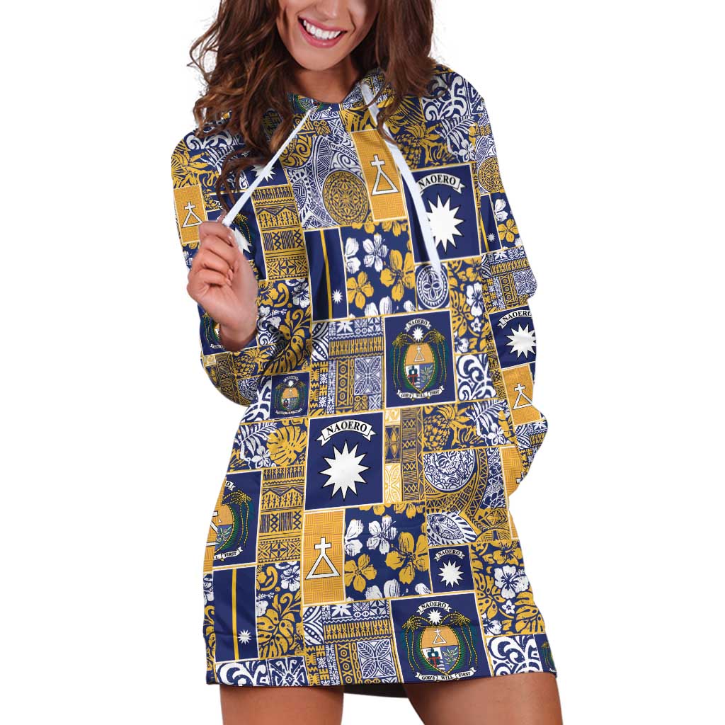 Ekamawir omo Nauru Hoodie Dress Pacific Patchwork Xmas Vibes - Polynesian Pride