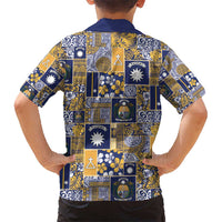 Ekamawir omo Nauru Kid Hawaiian Shirt Pacific Patchwork Xmas Vibes - Polynesian Pride