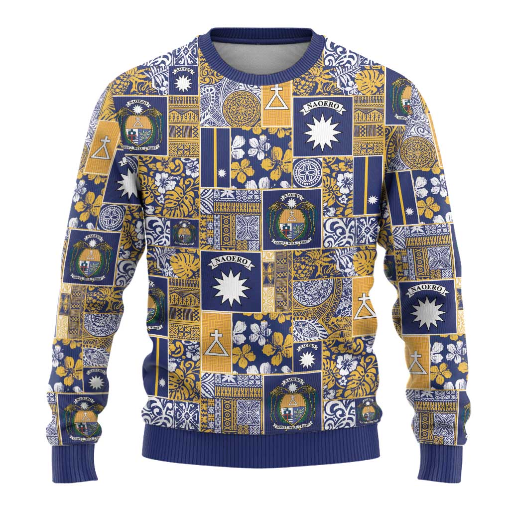 Ekamawir omo Nauru Ugly Christmas Sweater Pacific Patchwork Xmas Vibes - Polynesian Pride