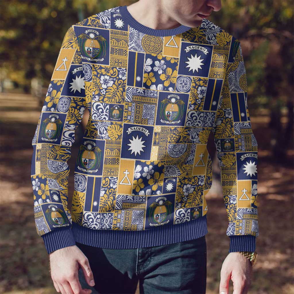 Ekamawir omo Nauru Ugly Christmas Sweater Pacific Patchwork Xmas Vibes - Polynesian Pride