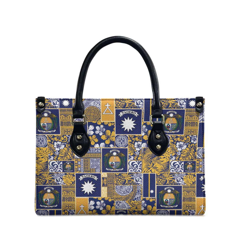 Ekamawir omo Nauru Leather Bag Pacific Patchwork Xmas Vibes - Polynesian Pride