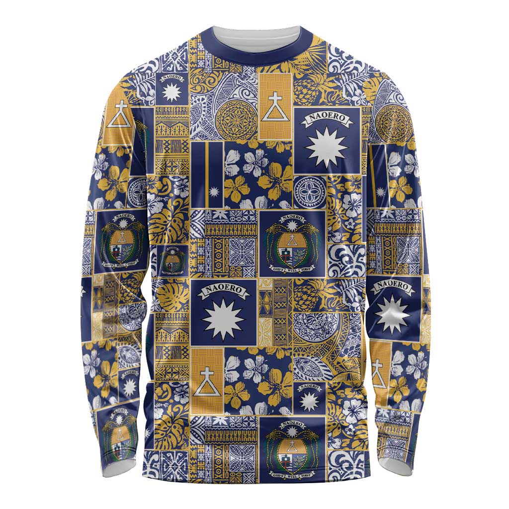 Ekamawir omo Nauru Long Sleeve Shirt Pacific Patchwork Xmas Vibes - Polynesian Pride