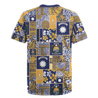 Ekamawir omo Nauru Rugby Jersey Pacific Patchwork Xmas Vibes - Polynesian Pride