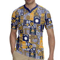 Ekamawir omo Nauru Rugby Jersey Pacific Patchwork Xmas Vibes - Polynesian Pride