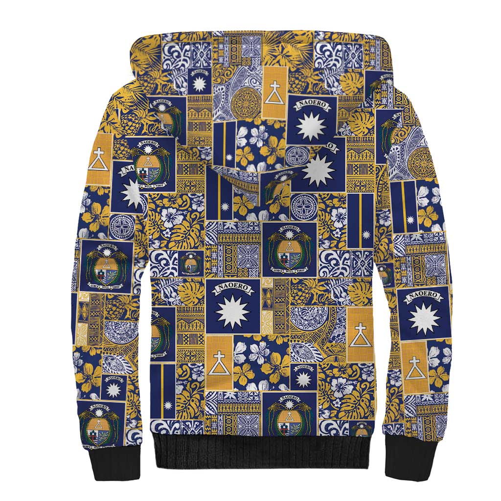 Ekamawir omo Nauru Sherpa Hoodie Pacific Patchwork Xmas Vibes - Polynesian Pride