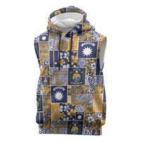 Ekamawir omo Nauru Sleeveless Hoodie Pacific Patchwork Xmas Vibes - Polynesian Pride