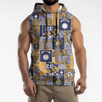 Ekamawir omo Nauru Sleeveless Hoodie Pacific Patchwork Xmas Vibes - Polynesian Pride
