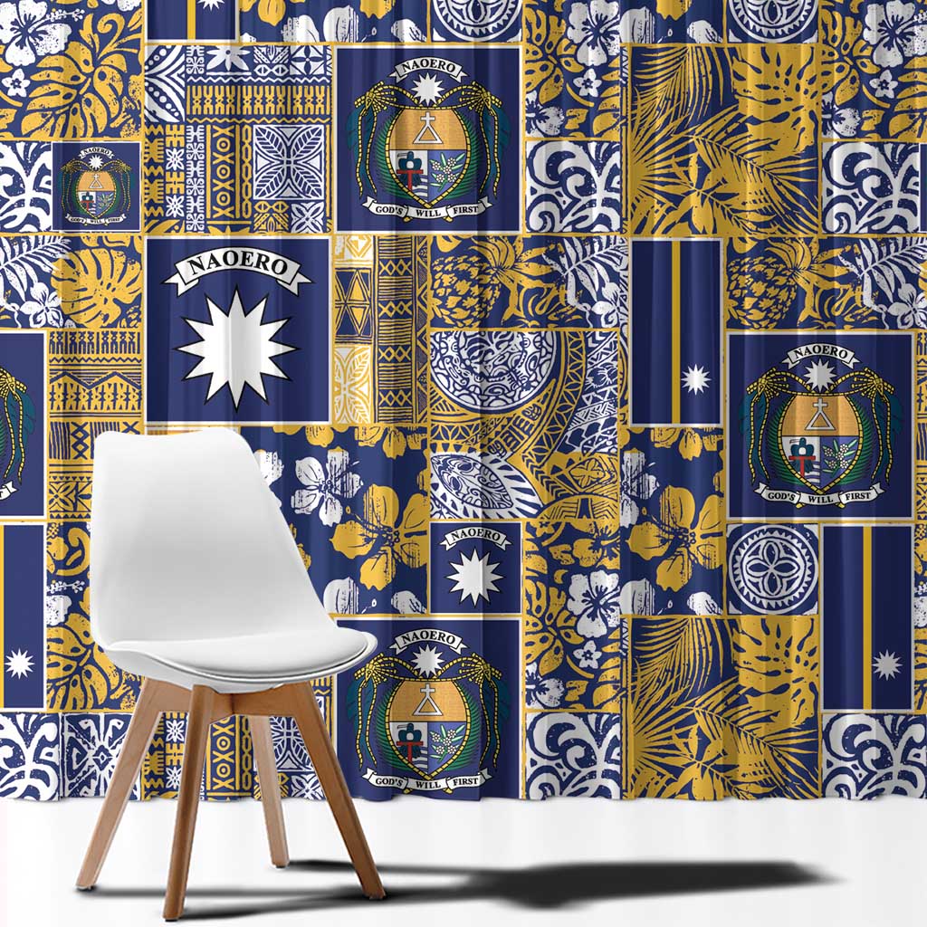 Ekamawir omo Nauru Window Curtain Pacific Patchwork Xmas Vibes - Polynesian Pride
