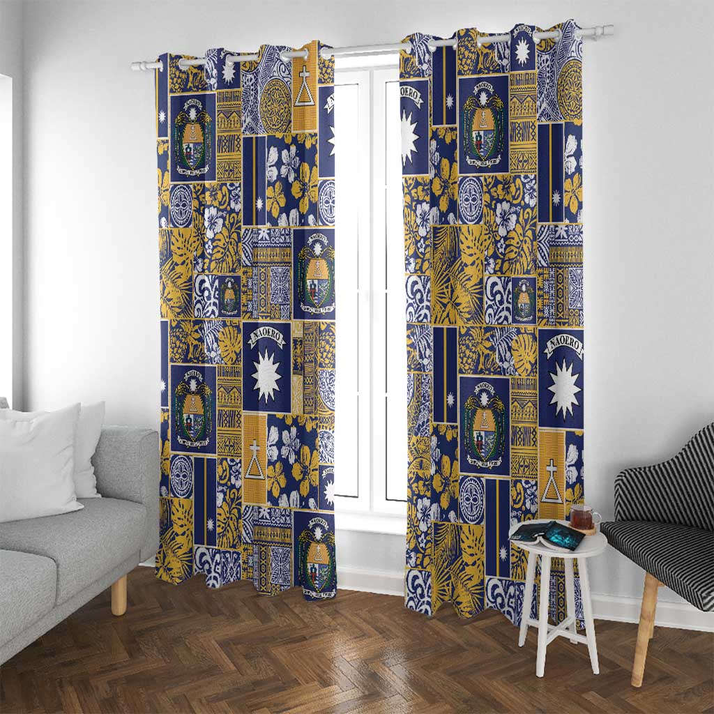 Ekamawir omo Nauru Window Curtain Pacific Patchwork Xmas Vibes - Polynesian Pride