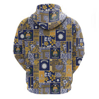 Ekamawir omo Nauru Zip Hoodie Pacific Patchwork Xmas Vibes - Polynesian Pride