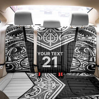 New Zealand Black Fern Custom Back Car Seat Cover Maori Tukutuku Black-white Motif