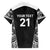 New Zealand Black Fern Custom Family Matching Long Sleeve Bodycon Dress and Hawaiian Shirt Maori Tukutuku Black-white Motif