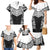 New Zealand Black Fern Custom Family Matching Mermaid Dress and Hawaiian Shirt Maori Tukutuku Black-white Motif
