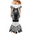 New Zealand Black Fern Custom Family Matching Mermaid Dress and Hawaiian Shirt Maori Tukutuku Black-white Motif