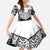 New Zealand Black Fern Custom Family Matching Puletasi and Hawaiian Shirt Maori Tukutuku Black-white Motif
