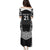 New Zealand Black Fern Custom Family Matching Puletasi and Hawaiian Shirt Maori Tukutuku Black-white Motif