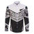 New Zealand Black Fern Custom Family Matching Short Sleeve Bodycon Dress and Hawaiian Shirt Maori Tukutuku Black-white Motif