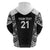 New Zealand Black Fern Custom Hoodie Maori Tukutuku Black-white Motif