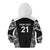 New Zealand Black Fern Custom Kid Hoodie Maori Tukutuku Black-white Motif