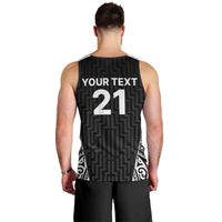 New Zealand Black Fern Custom Men Tank Top Maori Tukutuku Black-white Motif