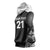 New Zealand Black Fern Custom Sleeveless Hoodie Maori Tukutuku Black-white Motif - Polynesian Pride