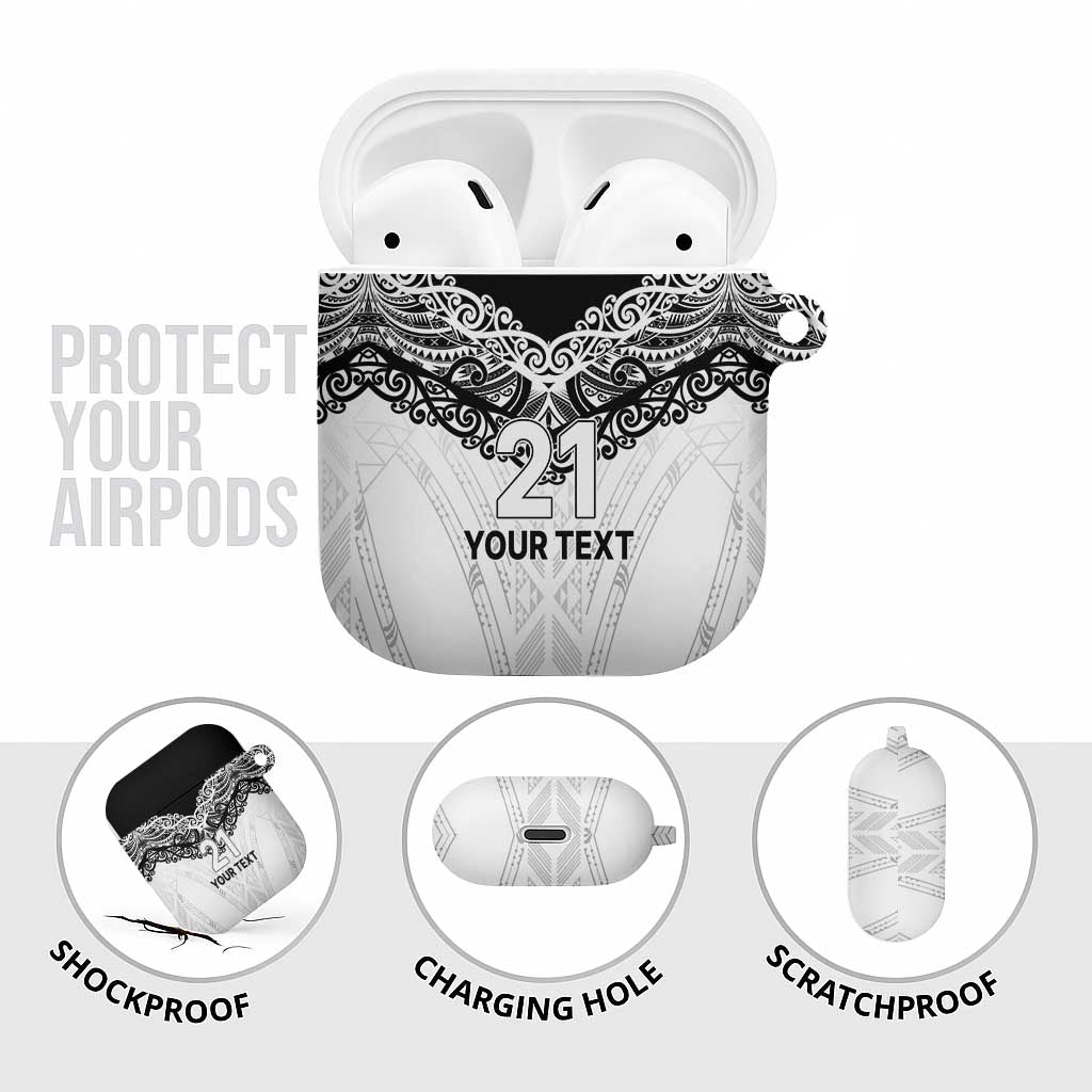 New Zealand Koru Fern Custom AirPods Case Simple Taniko Motif - Polynesian Pride