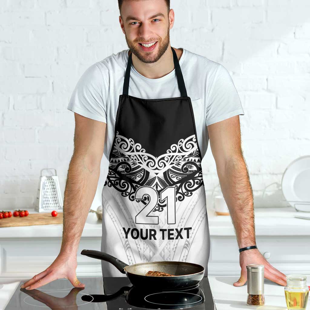 New Zealand Koru Fern Custom Apron Simple Taniko Motif - Polynesian Pride