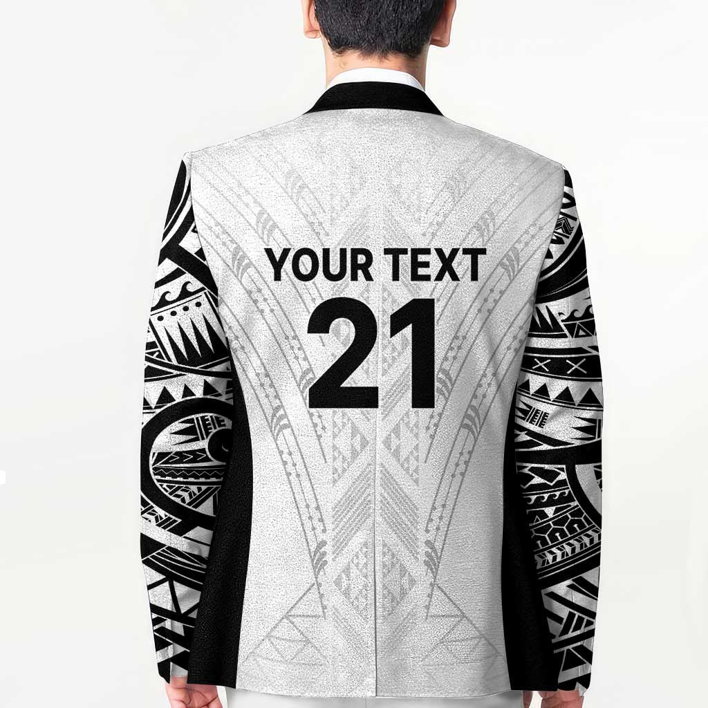 New Zealand Koru Fern Custom Blazer Simple Taniko Motif - Polynesian Pride