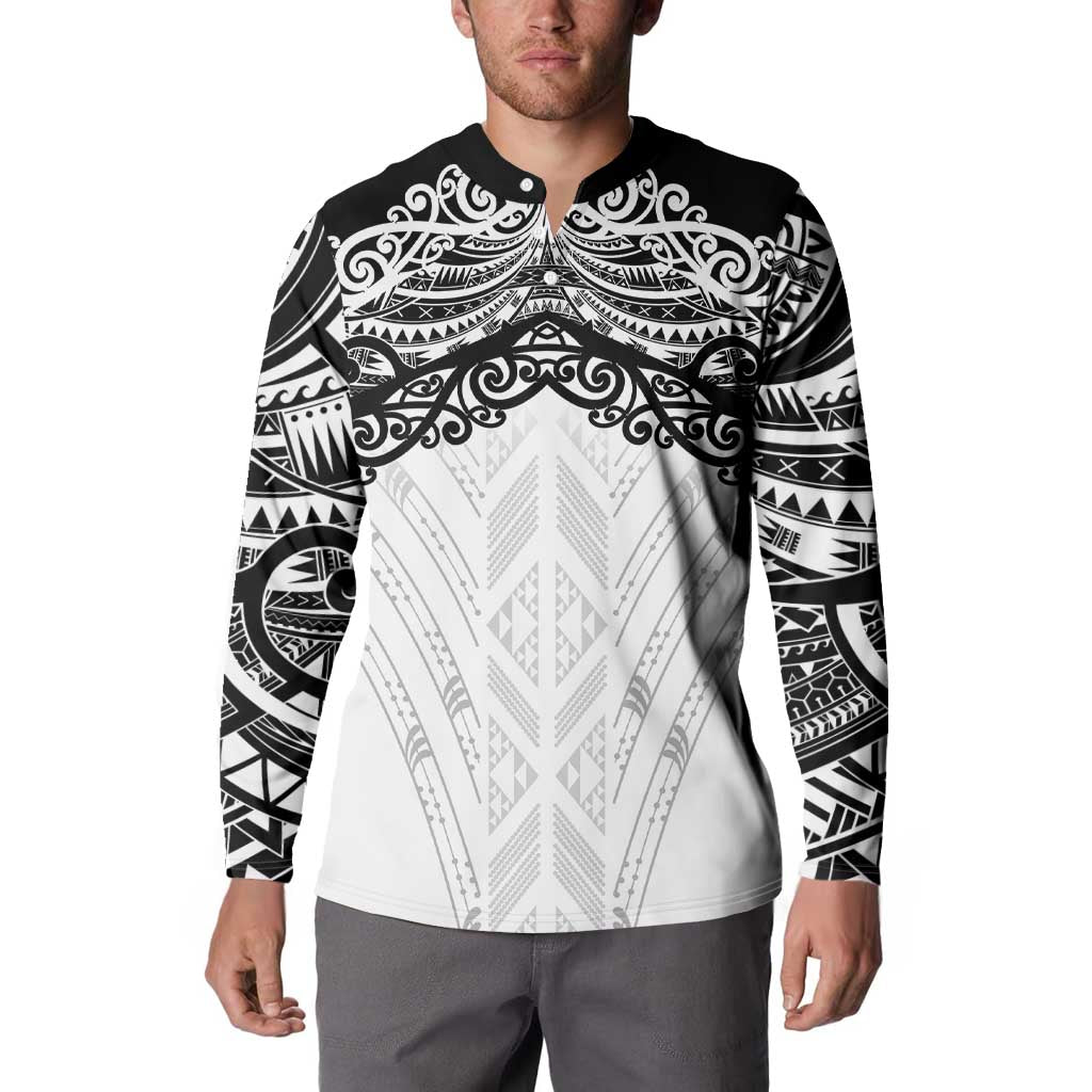 New Zealand Koru Fern Custom Button Sweatshirt Simple Taniko Motif