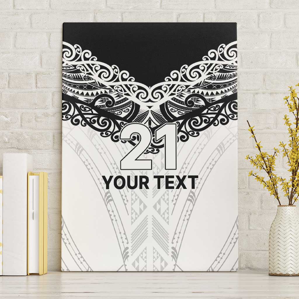 New Zealand Koru Fern Custom Canvas Wall Art Simple Taniko Motif LT9 Without Frame White - Polynesian Pride