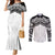 New Zealand Koru Fern Custom Couples Matching Mermaid Dress and Long Sleeve Button Shirt Simple Taniko Motif