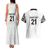 New Zealand Koru Fern Custom Couples Matching Tank Maxi Dress and Hawaiian Shirt Simple Taniko Motif