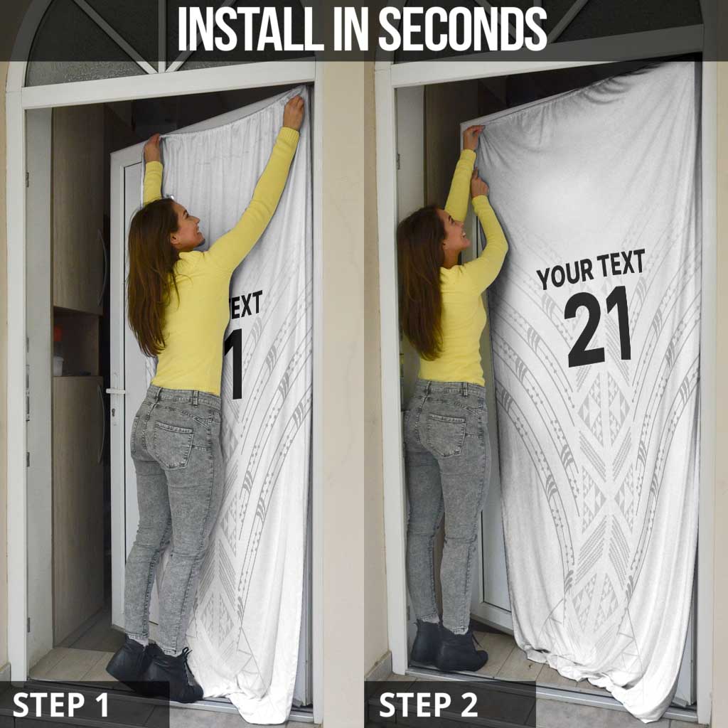 New Zealand Koru Fern Custom Door Cover Simple Taniko Motif - Polynesian Pride