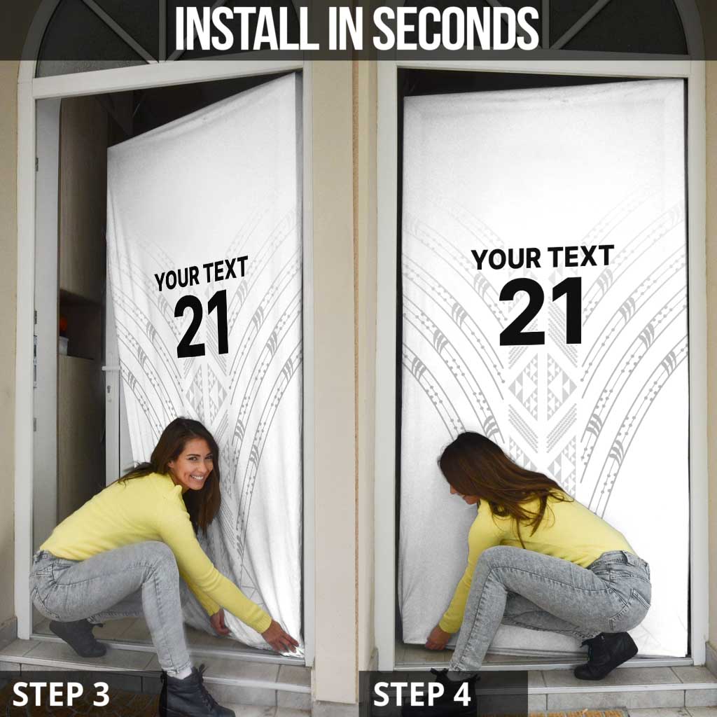 New Zealand Koru Fern Custom Door Cover Simple Taniko Motif - Polynesian Pride